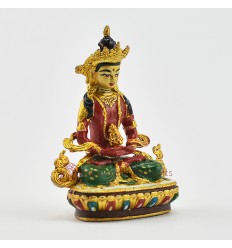 Machine Made, Hand Painted Copper Alloy with Gold Plated 2.5" Aparmita Buddha Statue
