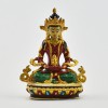 Machine Made, Hand Painted Copper Alloy with Gold Plated 2.5" Aparmita Buddha Statue