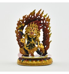 Machine Made, Hand Painted Copper Alloy with Gold Plated 2.75" Bajrapani Statue