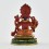 Machine Made, Hand Painted Copper Alloy with Gold Plated 2.5" Four Armed Ganesha Statue