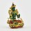 Machine Made, Hand Painted Copper Alloy with Gold Plated 2.75" Green Tara Statue