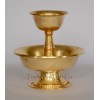 Fine Quality 5.25" Hand Crafted Copper Alloy Gold Plated Tibetan Buddhist Serkyem Set from Patan, Nepal