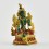 Machine Made, Hand Painted Copper Alloy with Gold Plated 2.25" Green Tara Statue