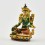 Machine Made, Hand Painted Copper Alloy with Gold Plated 2.75" Green Tara Statue