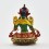 Machine Made, Hand Painted Copper Alloy with Gold Plated 2.75" Green Tara Statue
