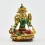 Machine Made, Hand Painted Copper Alloy with Gold Plated 2.75" Green Tara Statue