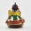 Machine Made, Hand Painted Copper Alloy with Gold Plated 2.75" Green Tara Statue