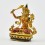 Machine Made, Hand Painted Copper Alloy with Gold Plated 2.5" Manjushri Statue