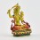 Machine Made, Hand Painted Copper Alloy with Gold Plated 2.5" Manjushri Statue