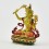 Machine Made, Hand Painted Copper Alloy with Gold Plated 2.5" Manjushri Statue