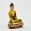 Machine Made, Hand Painted Copper Alloy with Gold Plated 2.5" Sakyamuni Buddha Statue