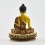 Machine Made, Hand Painted Copper Alloy with Gold Plated 2.5" Sakyamuni Buddha Statue
