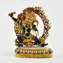 Machine Made, Hand Painted Copper Alloy with Gold Plated 2.75" Vajrapani  Statue