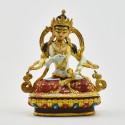 Machine Made, Hand Painted Copper Alloy with Gold Plated 2.75" Vajrasattva Statue