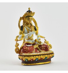 Machine Made, Hand Painted Copper Alloy with Gold Plated 2.75" Vajrasattva Statue
