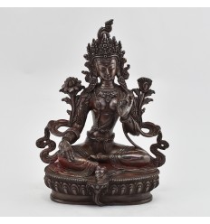 Hand Made Fine Quality Copper Alloy in Oxidation Finish 8.75” Green Tara / Drolma Statue