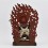 Hand Made Silver Plated Copper Alloy in Oxidation Finish and Painted 14" Four Armed Chuchepa Mahakala Statue