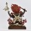 Hand Made Silver Plated Copper Alloy in Oxidation Finish and Painted 14" Four Armed Chuchepa Mahakala Statue