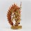 Hand Made Copper Alloy with Gold Gilded and Face Painted 14.5" Simha Mukha Yogini Statue