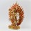 Hand Made Copper Alloy with Gold Gilded and Face Painted 14.5" Simha Mukha Yogini Statue