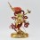 Hand Made Copper Alloy with Gold Gilded and Face Painted 14.5" Simha Mukha Yogini Statue