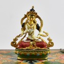 Machine Made with Hand Finishing Touch, Gold Plated Copper Alloy 4" Colorful Vajrasattva Statue