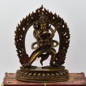 Tibetan Buddhist Religious Copper Alloy in Oxidation Finish 7.75" Copper Chakrasamvara Statue