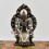 Machine Made with Hand Finishing Touch Silver Plated Oxidized Copper Alloy 5.75"  Maitreya Buddha Statue