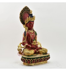 Hand Made Gold Gilded Copper Alloy Painted 16" Aparamita Statue