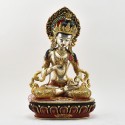 Hand Made Gold Gilded Copper Alloy Painted 15.5" Vajrasattva / Dorjesempa Statue