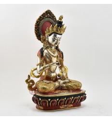 Hand Made Gold Gilded Copper Alloy Painted 15.5" Vajrasattva / Dorjesempa Statue