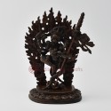 Hand Made Lost Wax Method, Oxidized Copper Alloy 7.75" Dakini Simhamukha Statue