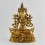 Hand Made Gold Gilded Copper Alloy with Hand-Painted Face 13" Green Tara Statue