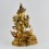 Hand Made Gold Gilded Copper Alloy with Hand-Painted Face 13" Green Tara Statue