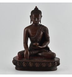 Hand Made Copper Alloy in Oxidation Finish 10.5" Shakyamuni Buddha Statue
