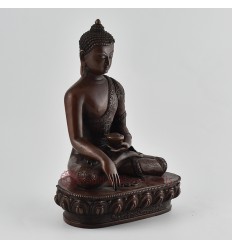 Hand Made Copper Alloy in Oxidation Finish 10.5" Shakyamuni Buddha Statue