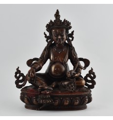 Hand Made Copper Alloy in Oxidation Finish 11" Yellow Jambhala Statue
