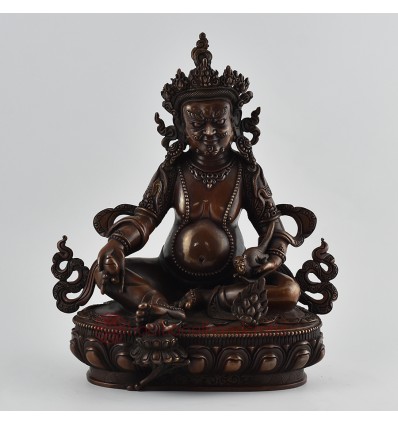 Hand Made Copper Alloy in Oxidation Finish 11" Yellow Jambhala Statue
