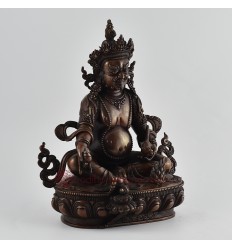 Hand Made Copper Alloy in Oxidation Finish 11" Yellow Jambhala Statue