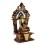 Hand Made  Gold Gilded Copper Alloy with Hand-Painted Face 17" Medicine Buddha on Throne Sculpture