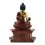 Hand Made  Gold Gilded Copper Alloy with Hand-Painted Face 17" Medicine Buddha on Throne Sculpture