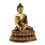 Hand Made  Gold Gilded Copper Alloy with Hand-Painted Face 12.75" Buddha-Life Carved Shakyamuni Buddha Statue