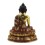 Hand Made  Gold Gilded Copper Alloy with Hand-Painted Face 12.75" Buddha-Life Carved Shakyamuni Buddha Statue