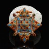 Tibetan Buddhism Gold & Silver Plated Decorated with Semiprecious Stones Ghau