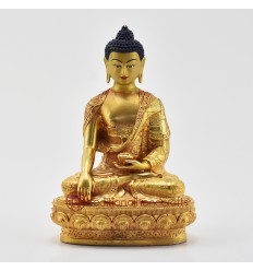 Machine Made Copper Alloy 6.5" Gold-Plated Shakyamuni Buddha Statue