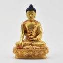 Machine Made Copper Alloy 6.5" Gold-Plated Shakyamuni Buddha Statue