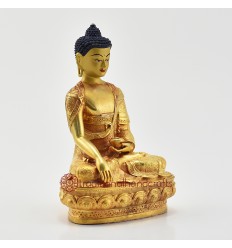 Machine Made Copper Alloy 6.5" Gold-Plated Shakyamuni Buddha Statue