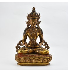 Hand Made Copper Alloy with Gold Gilded in Antique Finish 15" Aparamita Statue