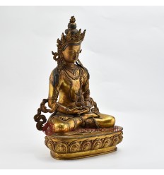 Hand Made Copper Alloy with Gold Gilded in Antique Finish 15" Aparamita Statue