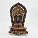 Hand Made Silver Plated Copper Alloy with Filigree Carvings Amoghapasha Lokeshvara Statue
